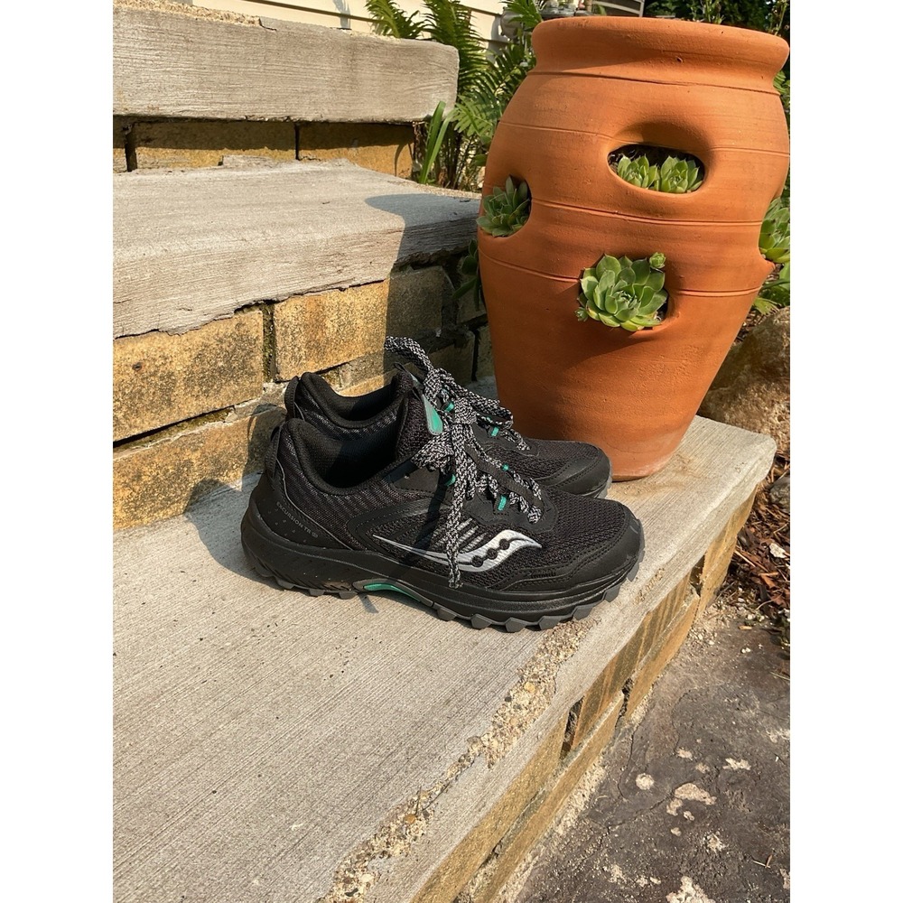 Saucony Excursion Women's Trail Running Shoes Black Teal 8W UK5 39EU